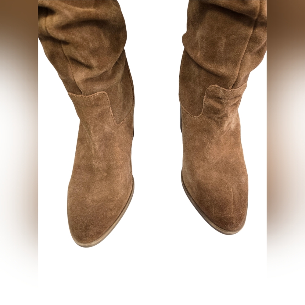Steve Madden Savas Slouchy Heeled Suede Leather Tall Boots - Picture 4 of 8
